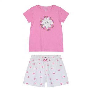 Girl΄s 2 piece pyjama set with glow in the dark print