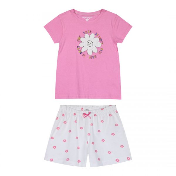 Girl΄s 2 piece pyjama set with glow in the dark print