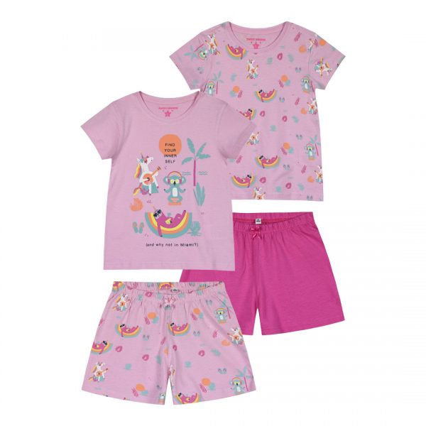 Girl΄s 4 piece pyjama set with print