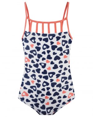 Swimwear print hearts