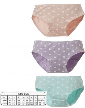 3 pcs set of panties with dot motif