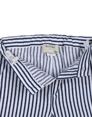 Baby boy΄s 2 piece set with shortsleeve shirt with pocket and stripped pants for special occassions (6-24 months)