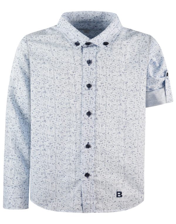 Boy΄s printed longsleeve button down shirt for special occassions