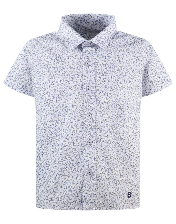 Boy΄s shortsleeve printed button down shirt for special occassions