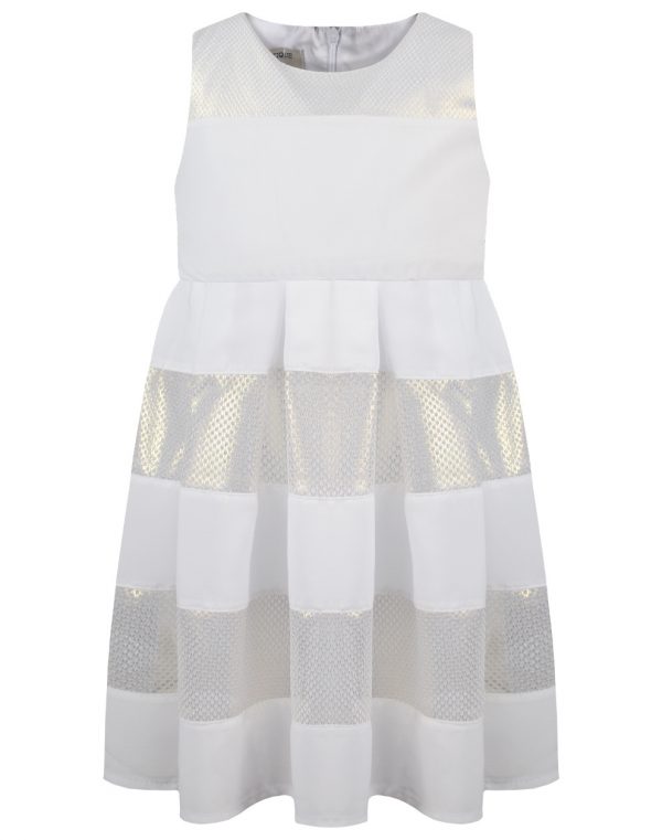 Girl΄s shiny stripped dress with lining for special occassions