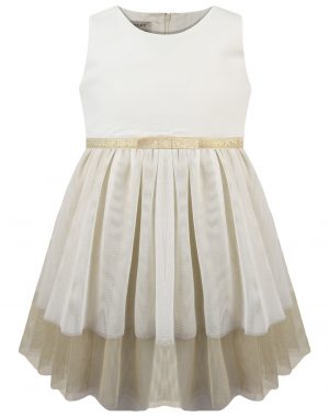 Girl΄s sleeveless chiffon dress with tulle and lining