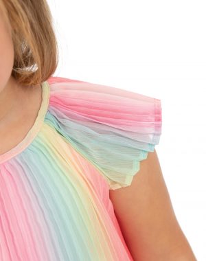 Girl΄s pleated chiffon dress in rainbow colours