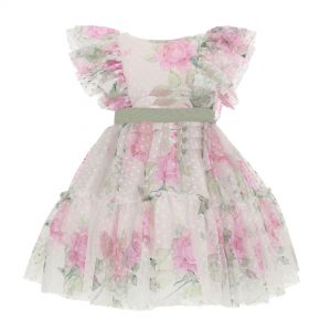 Girl΄s dress with printed tulle
