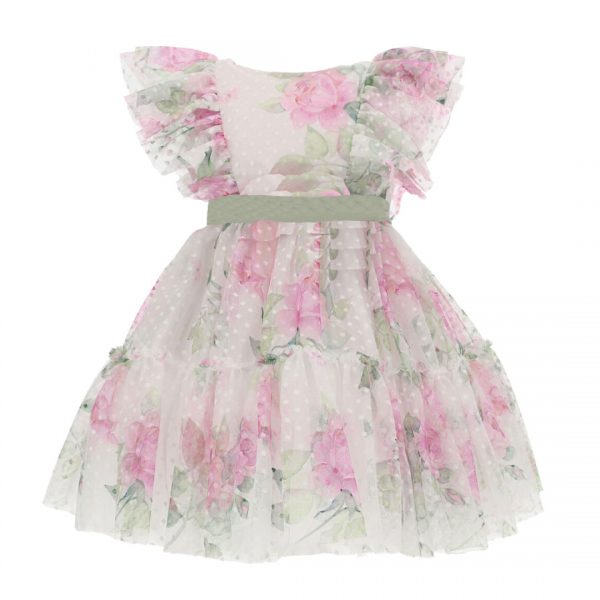 Girl΄s dress with printed tulle