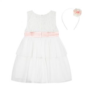 Girl΄s sleeveless dress with matching headband for special occassions