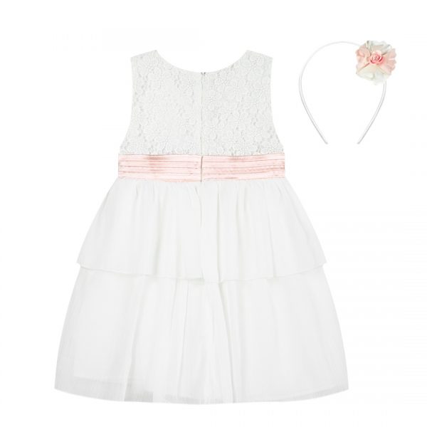 Girl΄s sleeveless dress with matching headband for special occassions