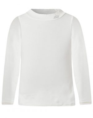 Girl΄s turtleneck solid colour cotton blouse with rhinestones