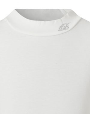 Girl΄s turtleneck solid colour cotton blouse with rhinestones
