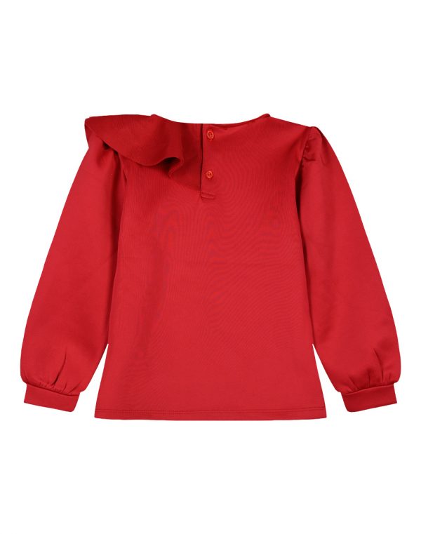 Girl΄s boutique blouse with long puffy sleeves with frill.Boutique collection