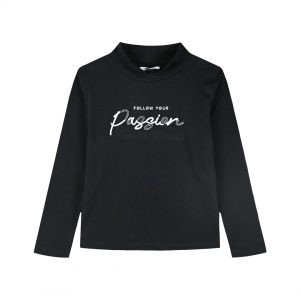 Boutique turtleneck shirt with print for girls