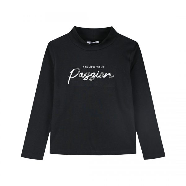 Boutique turtleneck shirt with print for girls