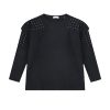 Boutique shirt with shoulder pads and rhinestones for girls