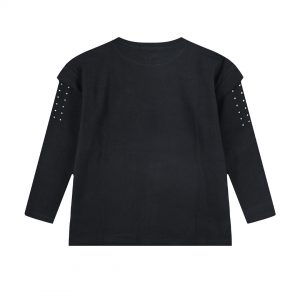 Boutique shirt with shoulder pads and rhinestones for girls