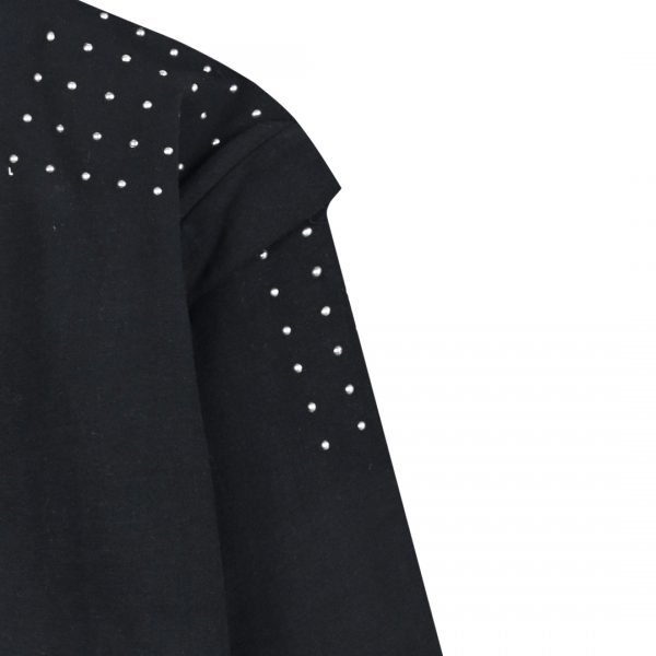 Boutique shirt with shoulder pads and rhinestones for girls