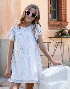 Girl΄s sequined dress with lining for special occassions